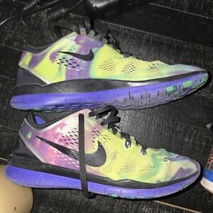 Nike Purple and Green Athletic Sneakers